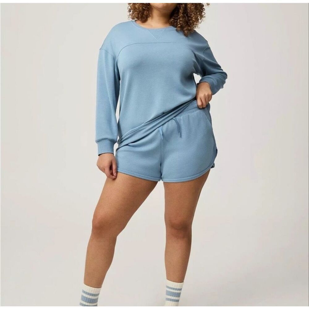 Torrid Blue Casual Shorts Women’s Plus Size 4X Modal Elastic Waist Pull on 3”